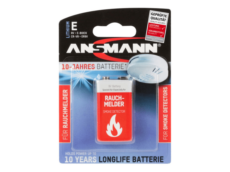 Ansmann 9V lithium elem füstjelzőbe/szén-monoxid érzékelőbe (5021023-01)