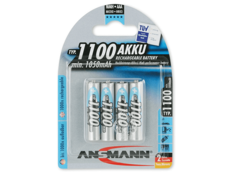 Ansmann Ni-MH AAA/mikro 1100mAh akkumulátor, 4 db (5035232)