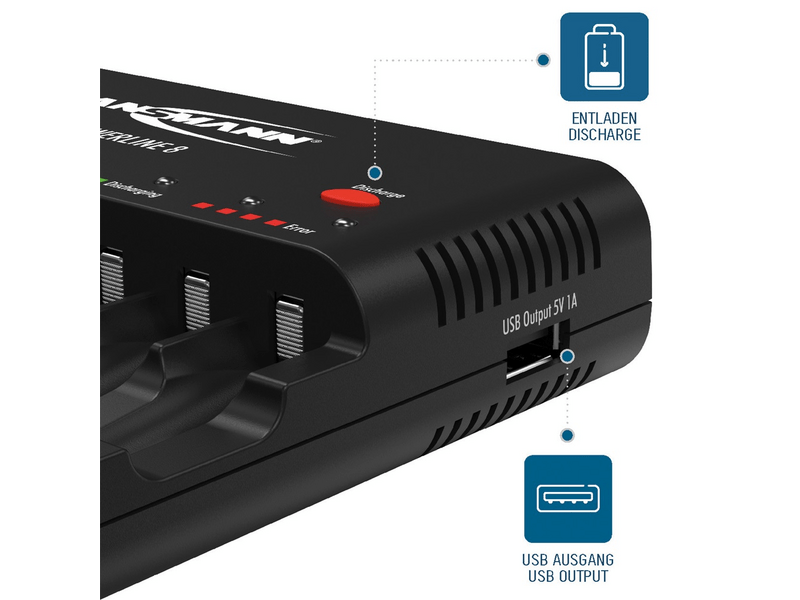 Ansmann akkumulátortöltő 8x AA/AAA NiMH akkuhoz (1001-0006)