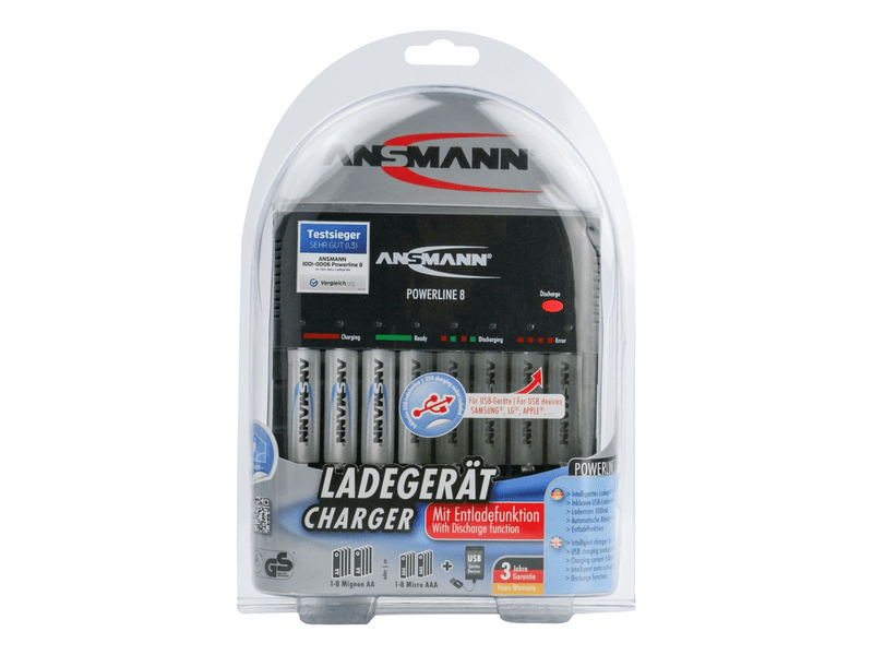 Ansmann akkumulátortöltő 8x AA/AAA NiMH akkuhoz (1001-0006)