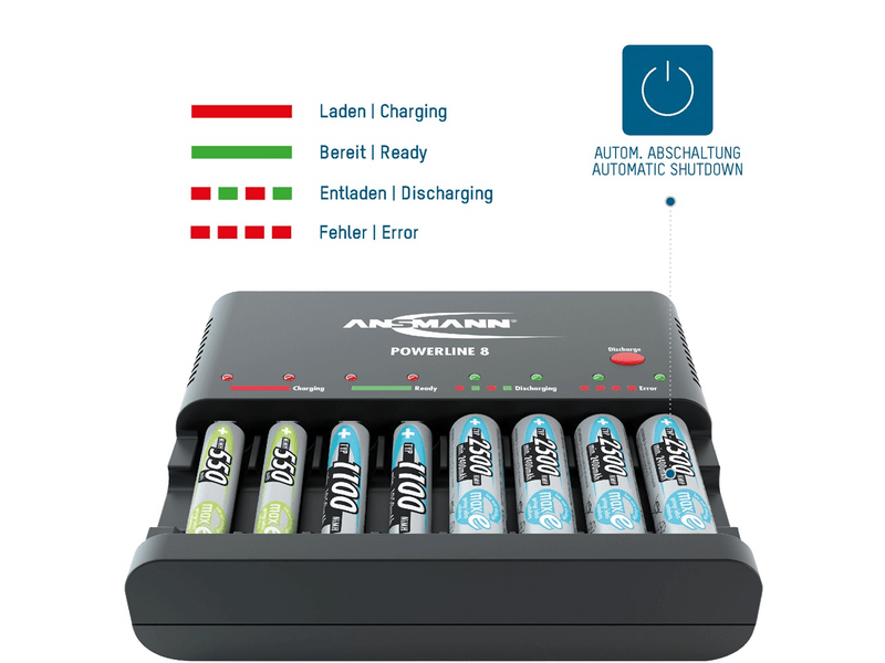 Ansmann akkumulátortöltő 8x AA/AAA NiMH akkuhoz (1001-0006)