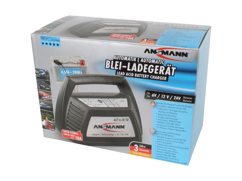 Ansmann ALCT 6-24/10 6V/12V/24V 10A ólomakkumulátor töltő