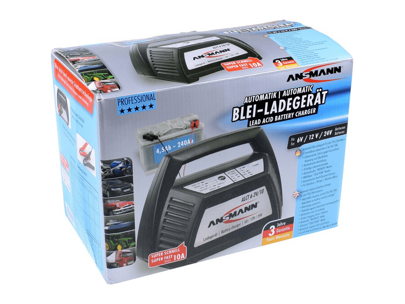 Ansmann ALCT 6-24/10 6V/12V/24V 10A ólomakkumulátor töltő