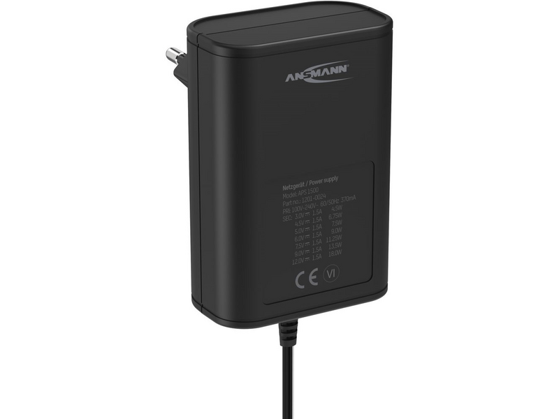 Ansmann APS 1500 tápegység 3-12V 1,5A 18W