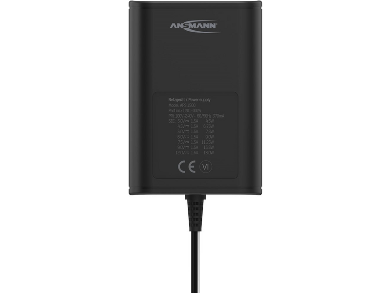 Ansmann APS 1500 tápegység 3-12V 1,5A 18W