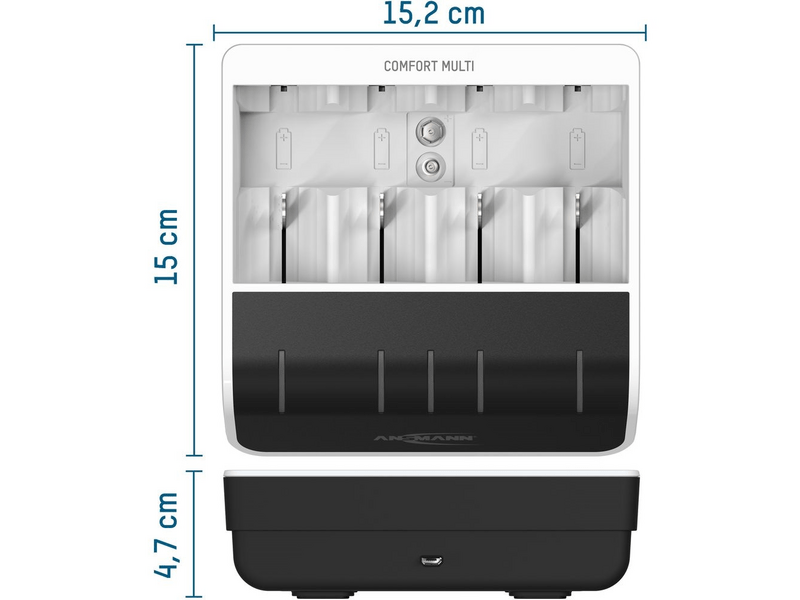 Ansmann Comfort Multi töltő AA/AAA/C/D/9V akkuhoz (1001-0093)