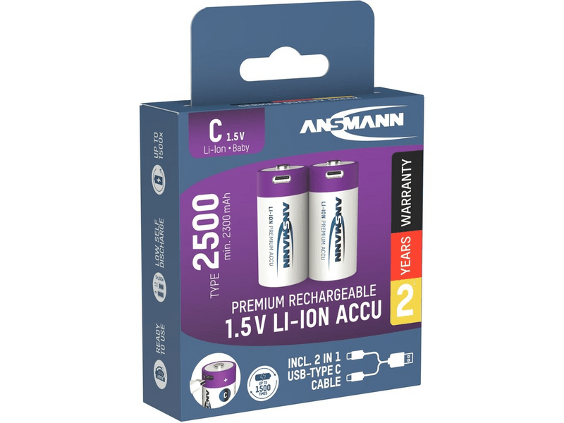 Ansmann Li-ion baby akkumulátor 2500mAh, 2db