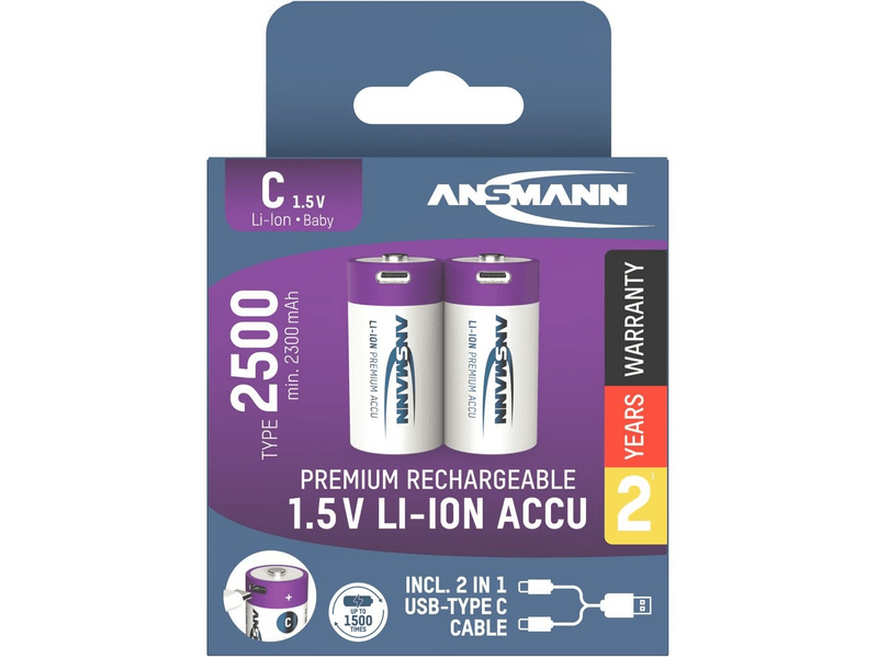Ansmann Li-ion baby akkumulátor 2500mAh, 2db