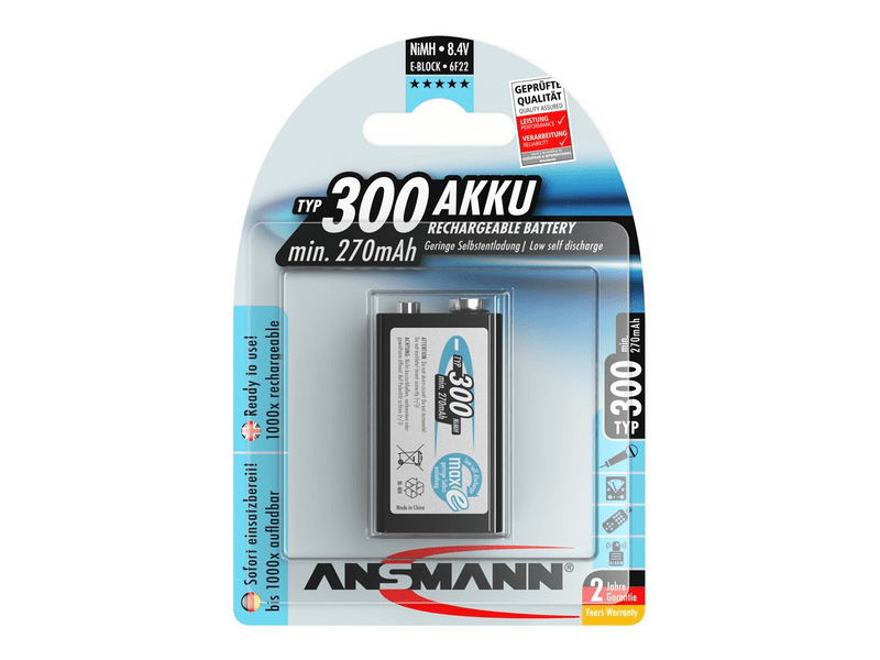 Ansmann Ni-MH 9V/6LR61 300mAh akkumulátor (5035453)