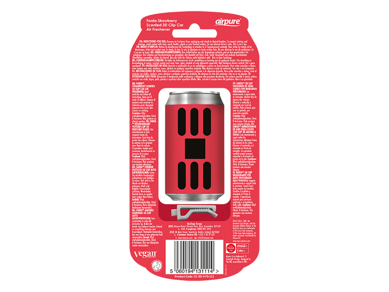 Airpure Illatosító, 3D dobozos üdítő - Fanta eper