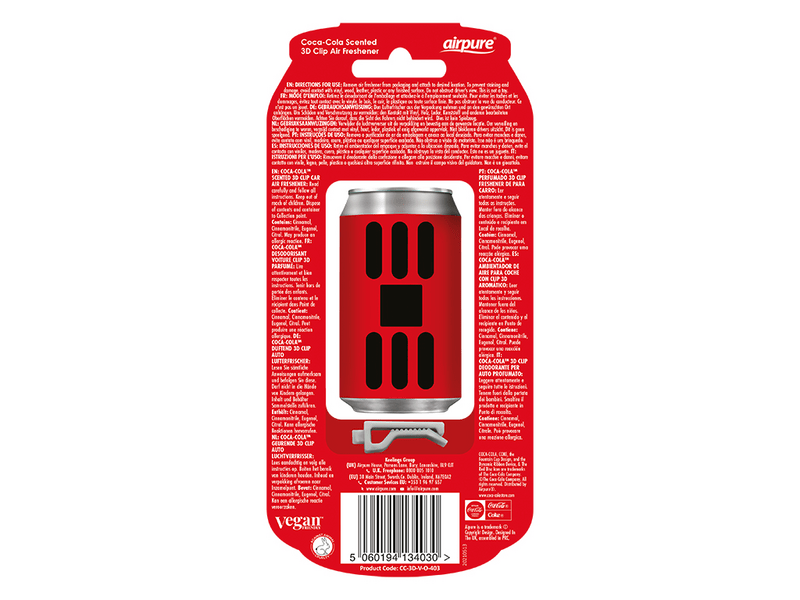 Airpure Illatosító, 3D dobozos üdítő - Coke eredeti