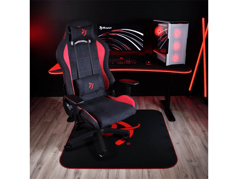 Arozzi Zona Quattro Gamer padlószőnyeg, Fekete/Piros