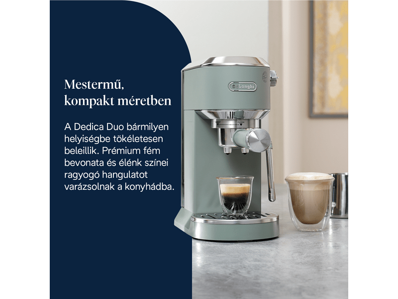 DeLonghi EC890.GR Dedica Duo Manuális espresso kávéfőző, zöld