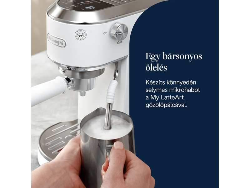 DeLonghi C890.WI Dedica Duo Manuális espresso kávéfőző, fehér