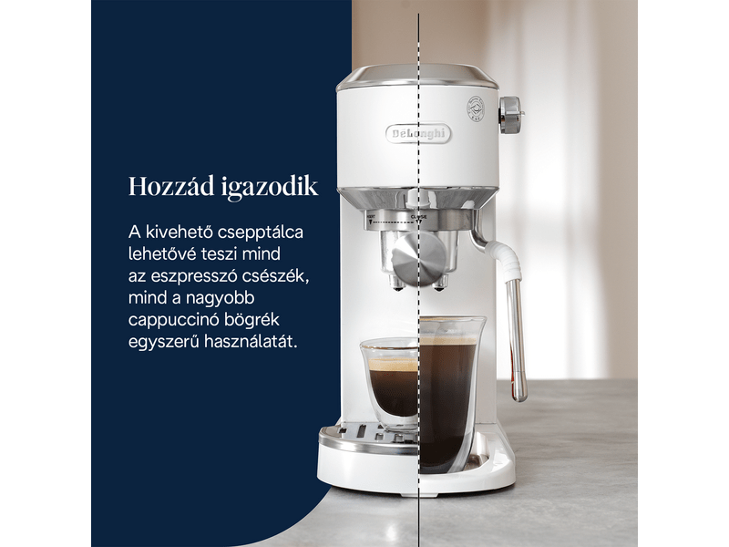 DeLonghi C890.WI Dedica Duo Manuális espresso kávéfőző, fehér
