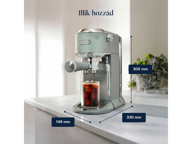 DeLonghi EC890.GR Dedica Duo Manuális espresso kávéfőző, zöld