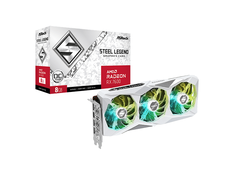 ASRock AMD Radeon™ RX 7600 Steel Legend 8GB OC Videókártya