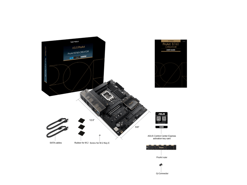 Asus Alaplap - Intel PROART B760-CREATOR s1700 (B760, 4xDDR5, 4xSATA3, 3xM.2, HDMI+DP)