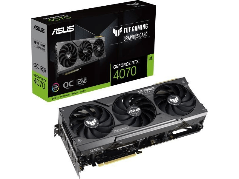 Asus Videokártya - nVidia TUF-RTX4070-O12G-GAMING (12288MB, GDDR6X, 2580/21000 Mhz, 192bit, 2xHDMI, 3xDP)