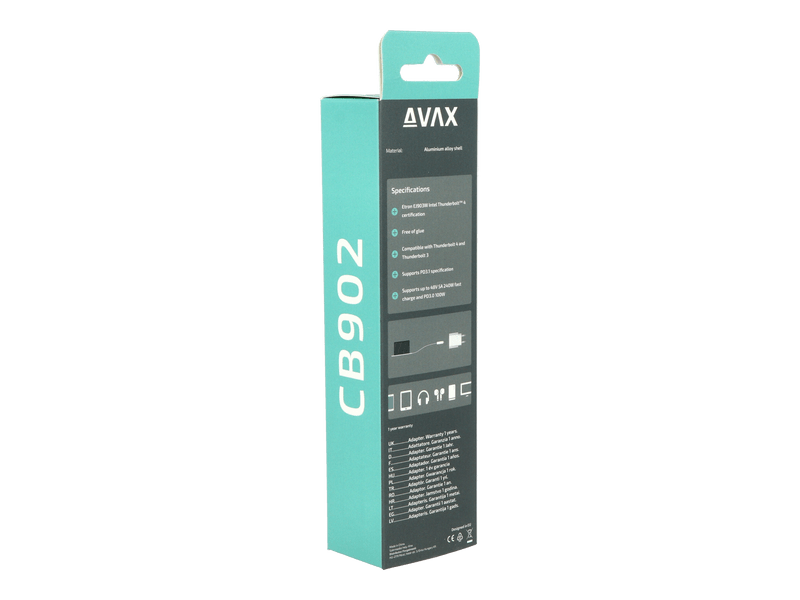 Avax CB902 THUNDER fonott USB-C kábel, 1 m, viharszürke