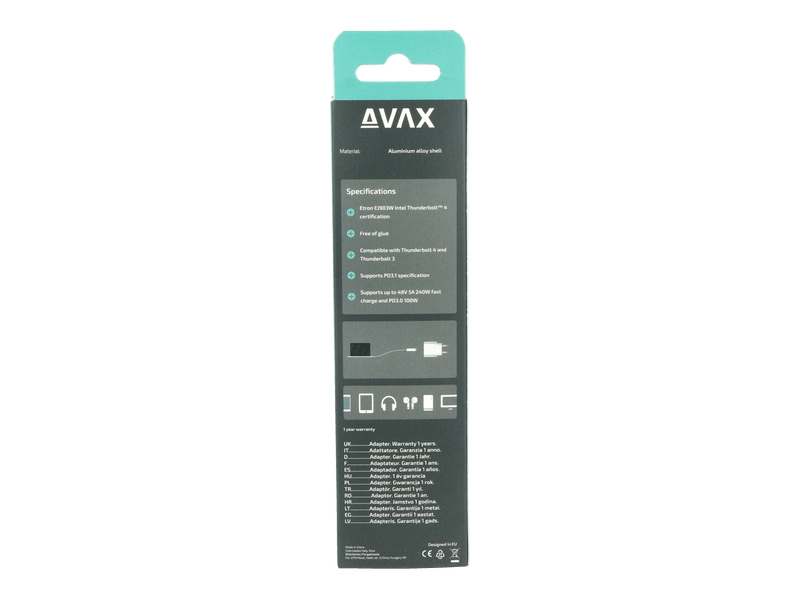 Avax CB902 THUNDER fonott USB-C kábel, 1 m, viharszürke