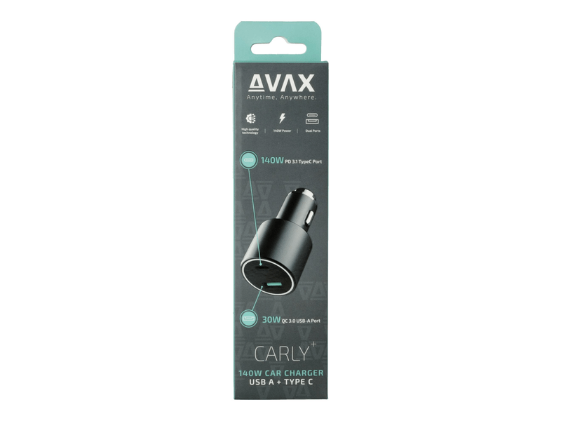Avax CC680B CARLY+ 140W Autós töltő, fekete