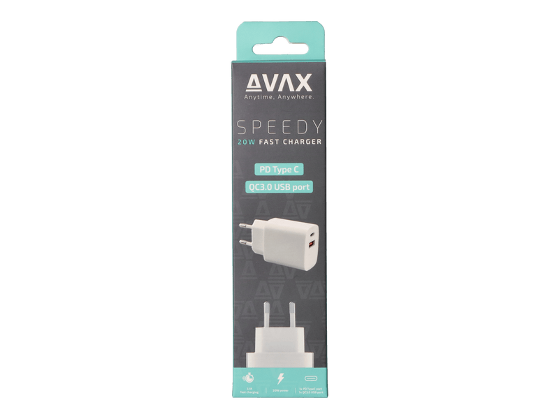 AVAX CH320 Zidni punjač USB + Type C, 20W