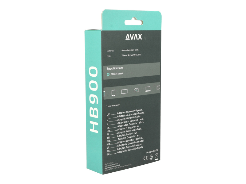AVAX HB900 PRIME 4-port USB 3.0 + Type-C HUB