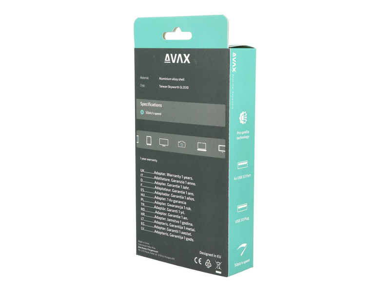AVAX HB900 PRIME 4-port USB 3.0 + Type-C HUB