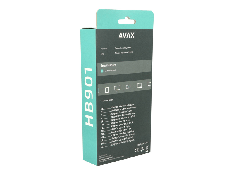 AVAX HB901 PRIME 4-port USB 3.0 + Type-C HUB