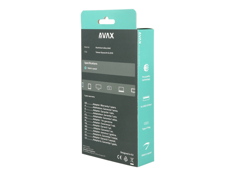 AVAX HB901 PRIME 4-port USB 3.0 + Type-C HUB