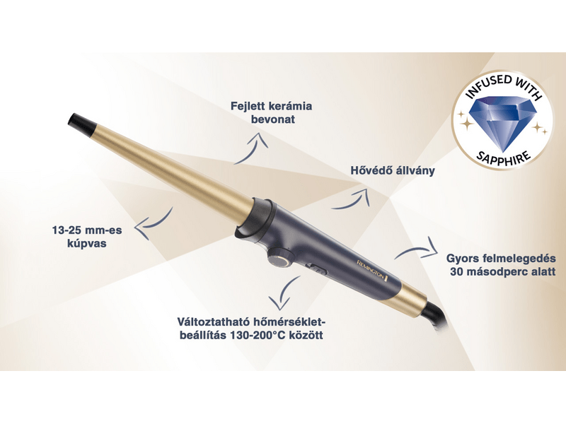 Remington CI5805 Sapphire Luxe uređaj za uvijanje kosu, Deep Blue/Champagne