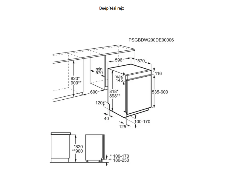 AEG FEE72910ZM Beépíthető mosogatógép