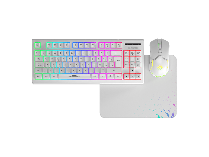 Marvo Loot 30 UK billentyűzet+egér+egérpad (CM310 UK WH)