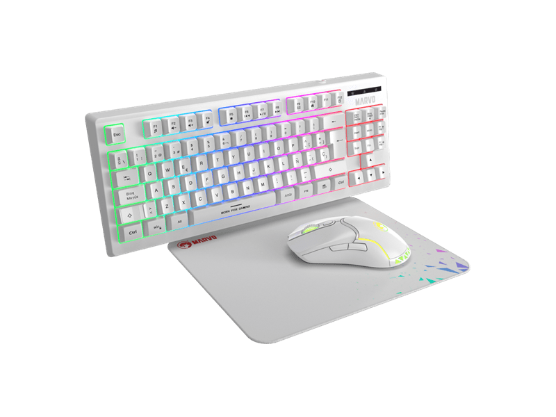 Marvo Loot 30 UK billentyűzet+egér+egérpad (CM310 UK WH)