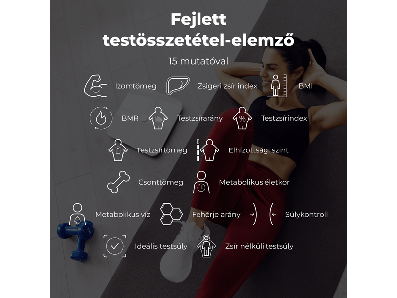 Aeno BS1S Testmérleg, fehér (ABS0001S)