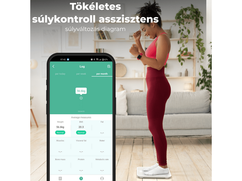 Aeno BS1S Testmérleg, fehér (ABS0001S)