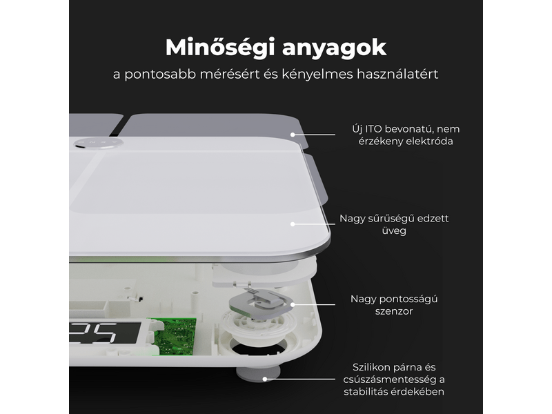 Aeno BS1S Testmérleg, fehér (ABS0001S)
