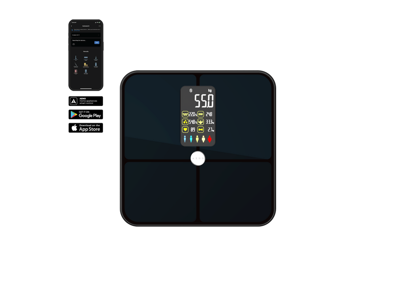 Aeno BS2S tjelesna vaga, crna (ABS0002S)