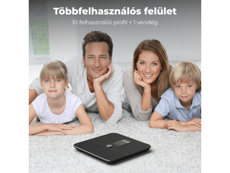 Aeno BS2S Testmérleg, fekete (ABS0002S)