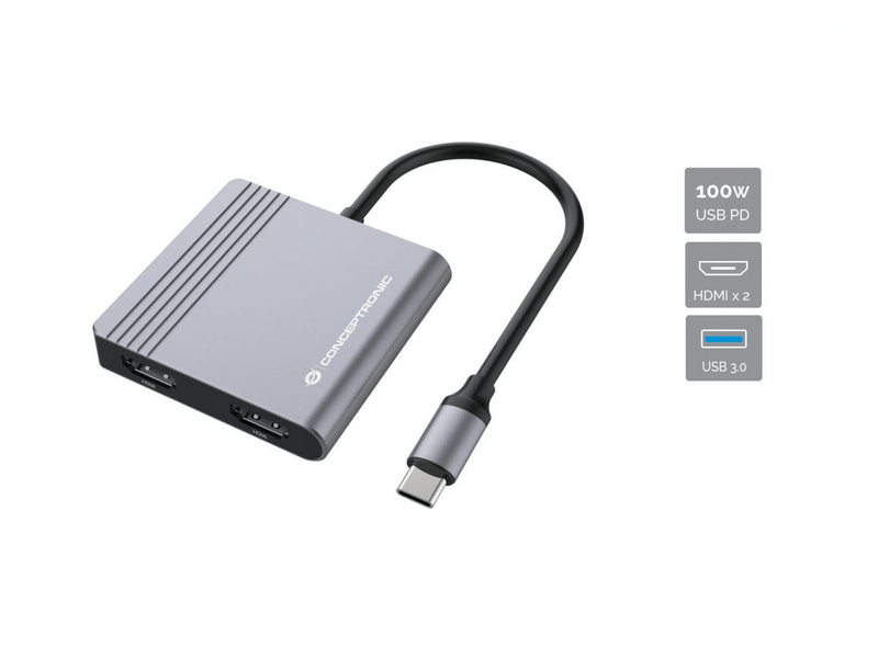 Conceptronic DONN13G 4in1 USB-C dokkolóállomás