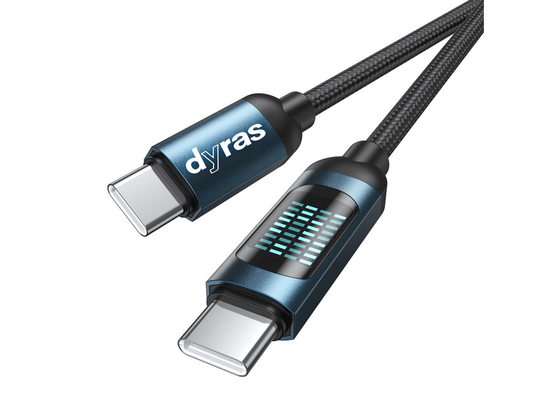 Dyras CAB-X304BK Adat- és töltőkábel, Type-C Type-C, 1m
