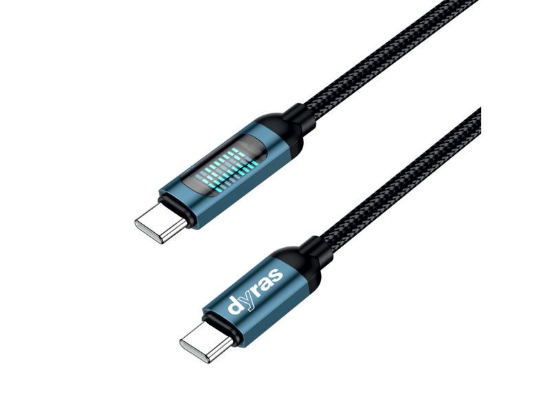 Dyras CAB-X304BK Adat- és töltőkábel, Type-C Type-C, 1m