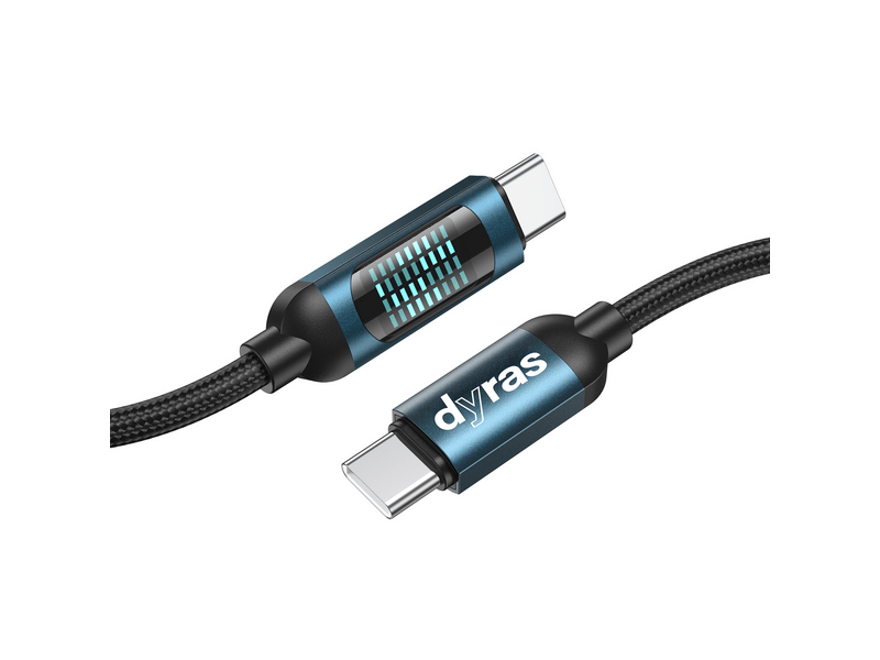 Dyras CAB-X304BK Adat- és töltőkábel, Type-C Type-C, 1m