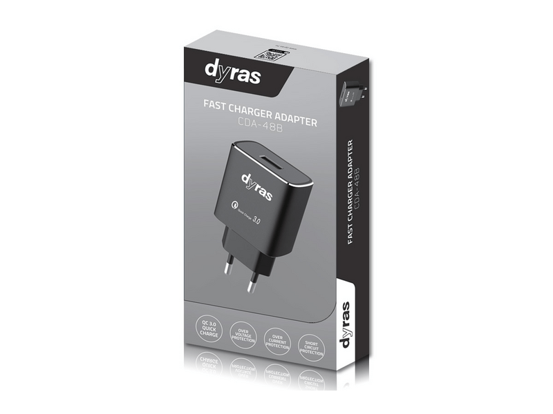 Adapter mrežnog punjača Dyras CDA-48B s funkcijom brzog punjenja QC 3.0