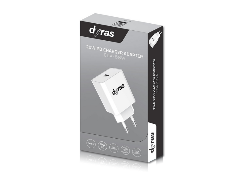 Dyras CDA-68W Adapter mrežnog punjača s 20W PD funkcijom punjenja