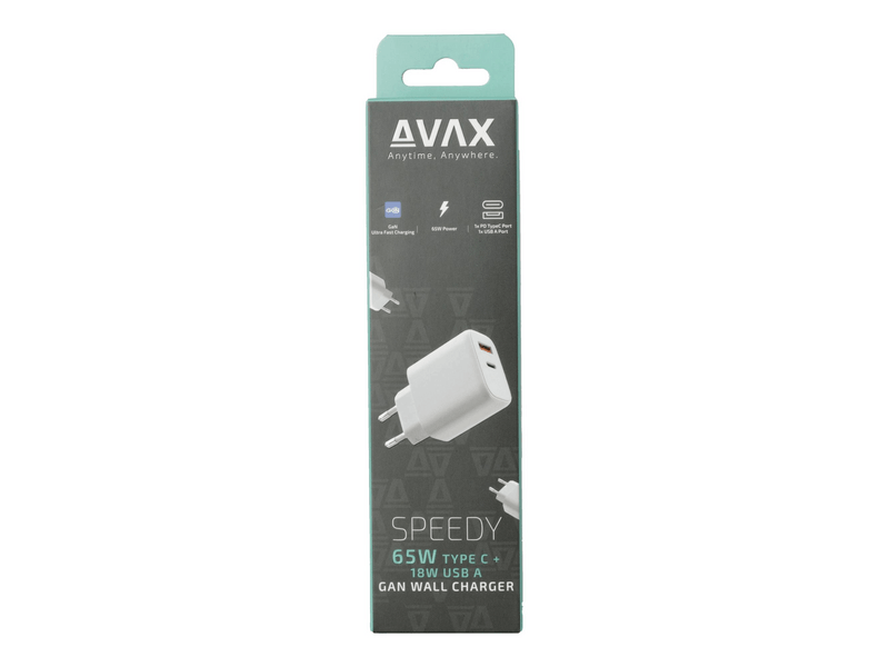 Avax CH360 SPEEDY 65W GaN hálózati töltő USB-A /Type C, fehér