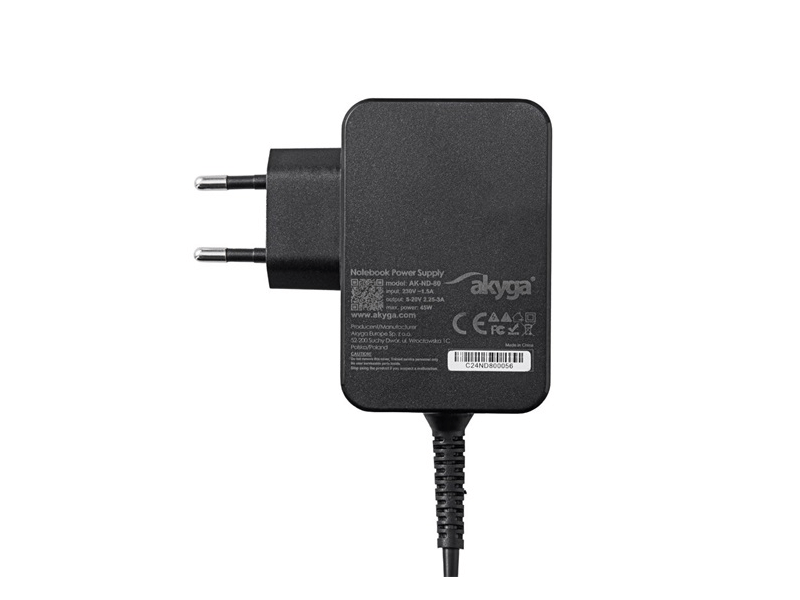 CHG Akyga AK-ND-80 5 - 20V / 2.25 - 3A 45W USB-C Power Delivery 3.0 GaN tápegység