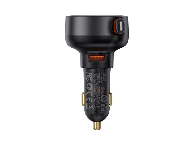 Baseus Enjoyment Pro 55W, USB Type-A autós gyorstöltő, iPhone automata behúzós kábellel