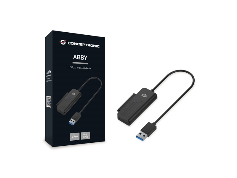 Conceptronic átalakító - ABBY01B (USB-A 3.0 to SATA, Kompatibilis: 2,5